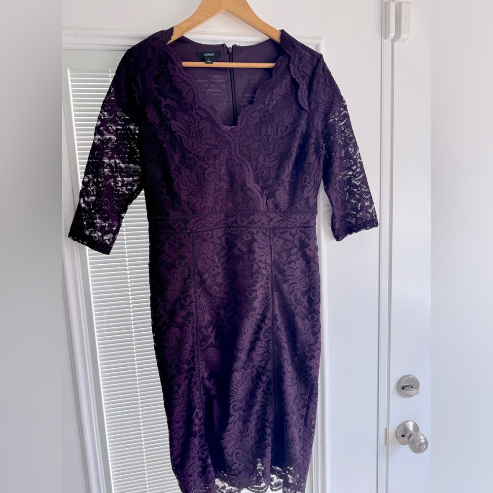 Elegant Purple Lace Dress
